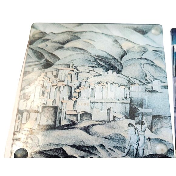 Glass Coasters Salvador Dali's Artwork Graphics  4 " x  4 "  Set of 4  Rubber Fe - Picture 11 of 16